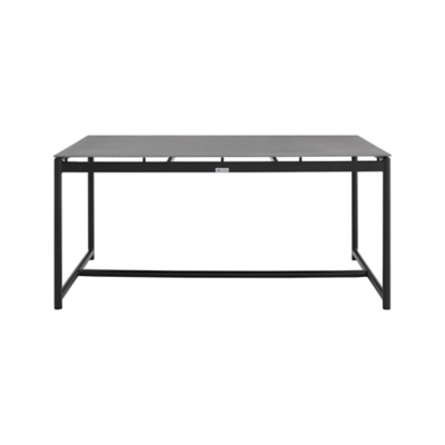 Crown Outdoor Dining Table and 6 Chairs, Black, large