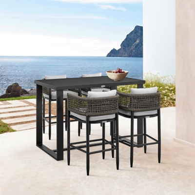 Alegria Outdoor Patio Bar Table and 4 Bar Stools, , rollover