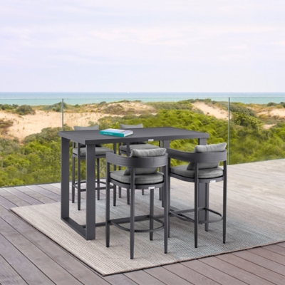 Menorca Outdoor Patio Bar Table and 4 Bar Stools, , rollover