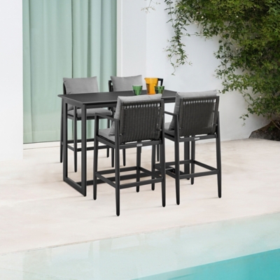 Cayman Outdoor Patio Bar Table and 4 Bar Stools, , rollover