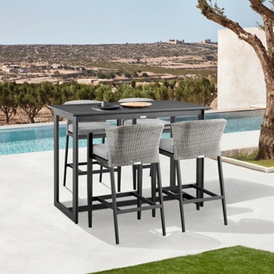 Palma Outdoor Patio Bar Table and 4 Bar Stools, , rollover