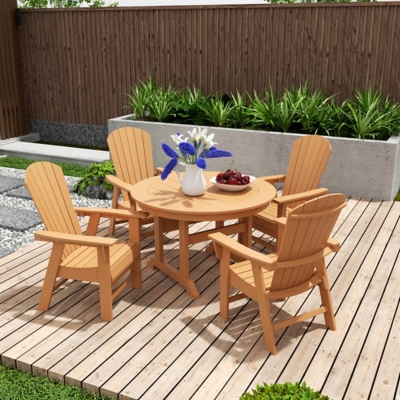 P6000564CN Altura Adirondack Outdoor Round Table and 4 Chairs sku P6000564CN