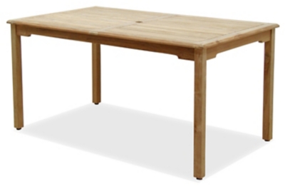 Clemente Outdoor Rectangular Table , Brown