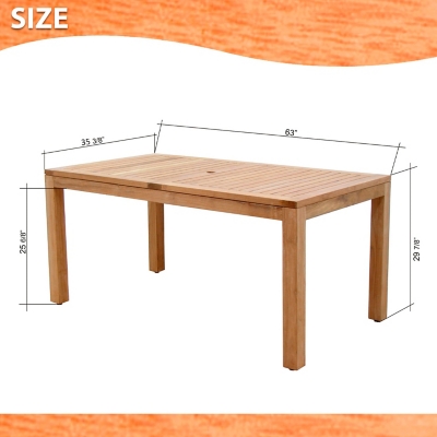 Guam Rectangular Teak Table, , swatch