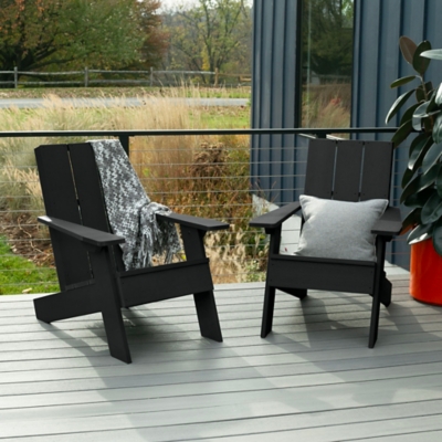 Highwood Italica Outdoor Adirondack Chair (Set of 2), Black