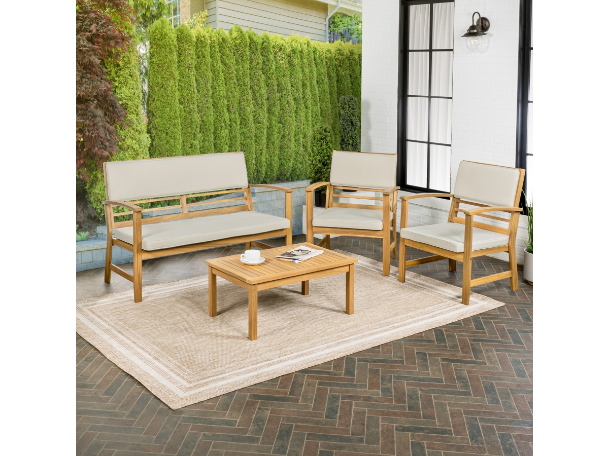 Jonathan Y Barclay Outdoor Sofa and Chairs with Coffee Table