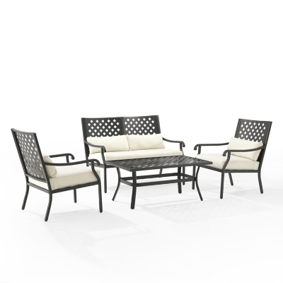 Crosley Furniture Alistair Outdoor Loveseat and 2 Lounge Chairs with Coffee Table, , large