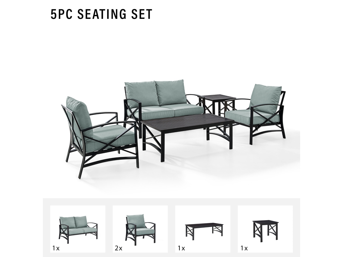 Crosley Furniture Kaplan Outdoor Conversation Set with Fire Pit