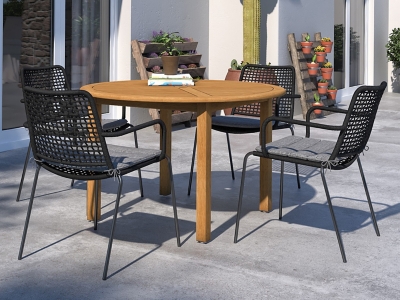 Copacabana Outdoor Round Dining Table and 4 Chairs, , rollover