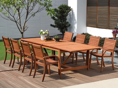 Whitehaven Outdoor Extendable Dining Table and 8 Chairs, , rollover