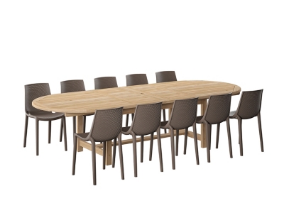 Lanikai Outdoor Extendable Dining Table and 10 Chairs, , large