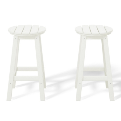 Westin Furniture Otto Outdoor Round Counter Stool (Set of 2), White, large