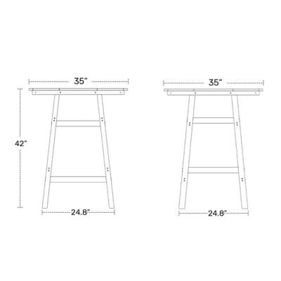 Westin Furniture Otto Outdoor Bar Height Bar Table and 4 Bar Stools, Black, large