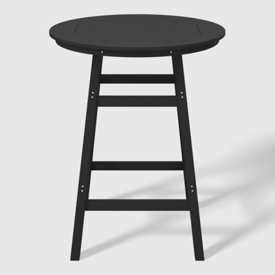 Westin Furniture Otto Outdoor Bar Height Bar Table and 4 Bar Stools, Black, large