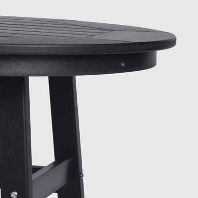 Westin Furniture Otto Outdoor Bar Height Bar Table and 4 Bar Stools, Black, large