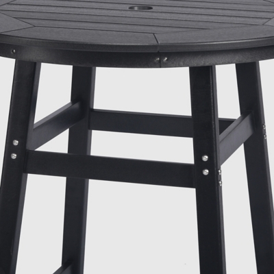Westin Furniture Otto Outdoor Bar Height Bar Table and 4 Bar Stools, Black, large
