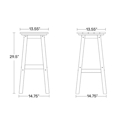 Dimension diagram of stool