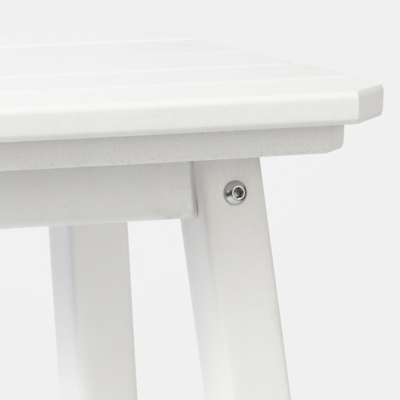 Close view of stool crossbar and screws