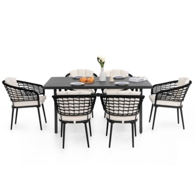 Nuu Garden Outdoor Dining Table with 6 Chairs, , large