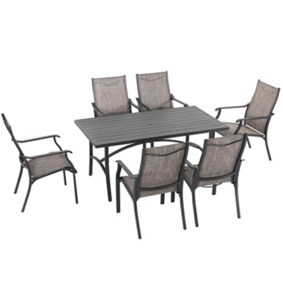 Nuu Garden Outdoor Dining Table and 6 Textilene Chairs, , large