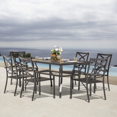 Nuu Garden Outdoor Dining Table and 6 Stackable Chairs, , rollover