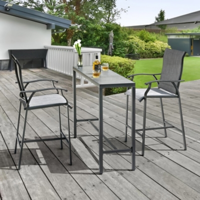 Nuu Garden Outdoor Bar Table and 2 Textilene Bar Stools, , rollover