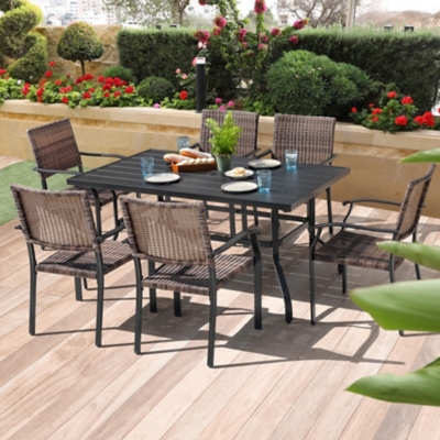 Nuu Garden Outdoor Dining Table and 6 Chairs, , rollover