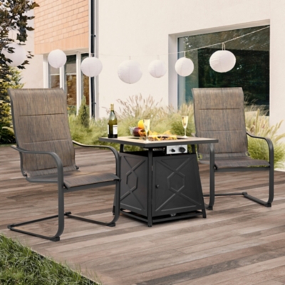 Nuu Garden Outdoor Fire Pit Table and 2 Chairs, , rollover