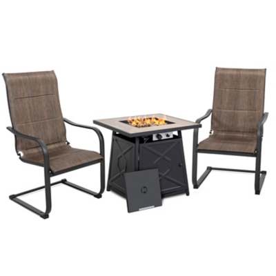 Nuu Garden Outdoor Fire Pit Table and 2 Chairs, , large