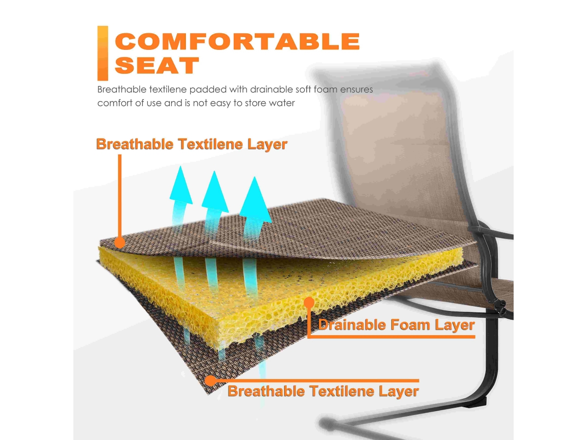 Nuu Garden Verve Outdoor Dining Table with Umbrella Hole and 6