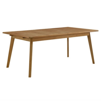 Modway Vienna Outdoor Dining Table and 6 Chairs, Natural/Black, large