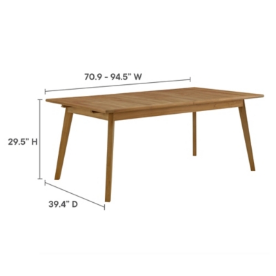 Modway Vienna Outdoor Dining Table and 6 Chairs, Natural/Black, large