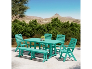 Westin Furniture Laguna Outdoor Dining Table and 4 Chairs and Bench