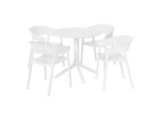 Westin Furniture Frond&Form Outdoor Round Dining Table and 4 Scoop Back Chairs