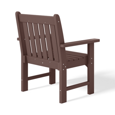 Front angle of outdoor chair with arm