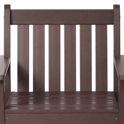 Back view of outdoor chair showing slats