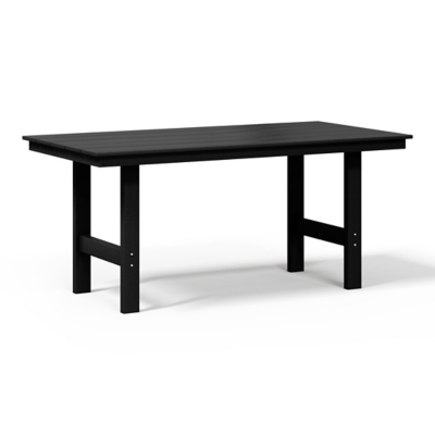 Westin Furniture Shoreside Outdoor Dining Table and 4 Arm Chairs and Bench, Black, large