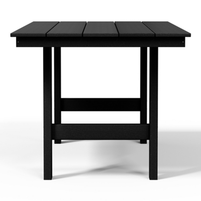 Westin Furniture Shoreside Outdoor Dining Table and 4 Arm Chairs and Bench, Black, large