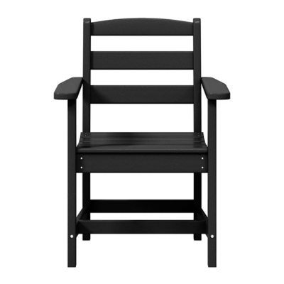 Westin Furniture Shoreside Outdoor Dining Table and 4 Arm Chairs and Bench, Black, large