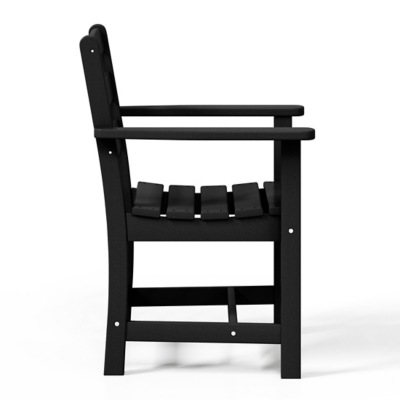 Westin Furniture Shoreside Outdoor Dining Table and 4 Arm Chairs and Bench, Black, large
