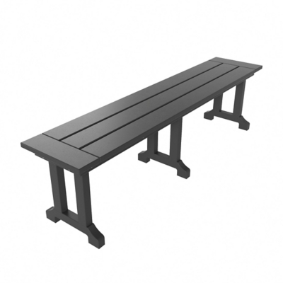 Table and bench on white background (3D renders)