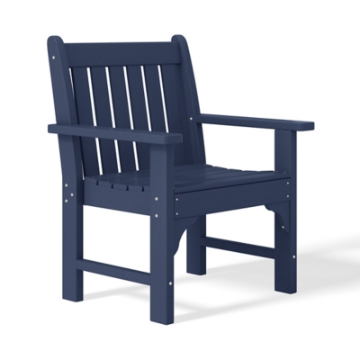 Navy blue armchair close-up