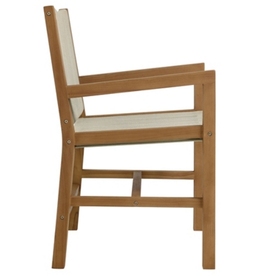 Modway Vienna Outdoor Dining Set With 2 Armchairs, Natural, large