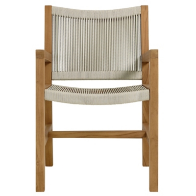 Modway Vienna Outdoor Dining Set With 2 Armchairs, Natural, large