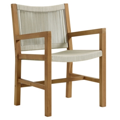 Modway Vienna Outdoor Dining Set With 2 Armchairs, Natural, large