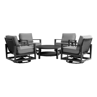 Armen Living Cayman Outdoor Coffee Table with 4 Chairs, , grid