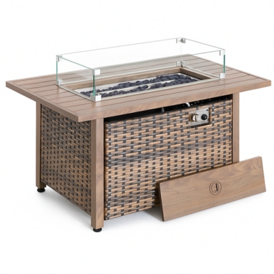 Nuu Garden Outdoor Rectangular Fire Pit, , large