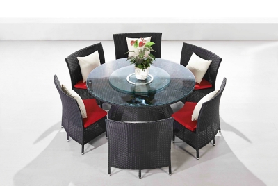 Manhattan Comfort Nightingdale 7-Piece Outdoor Dining Set in Red, White and Black, , large