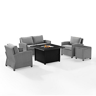 Bradenton 5Pc Wicker Sofa Set W/Fire Table, , large