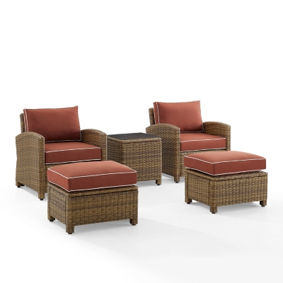 Bradenton 5 Piece Outdoor Wicker Armchair Set | Ashley